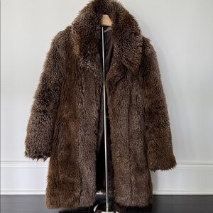 Zara Brown Faux Fur Coat